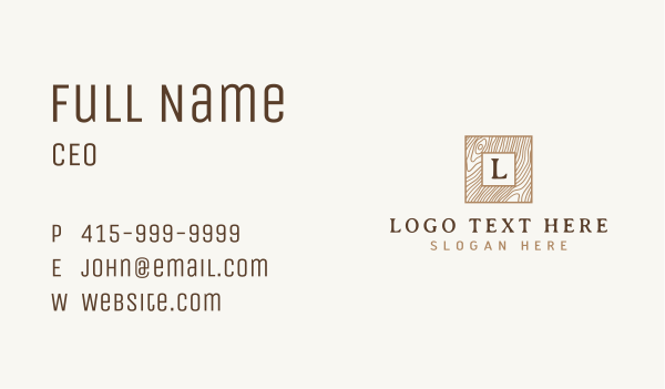 Wooden Architecture Lettermark Business Card Design Image Preview
