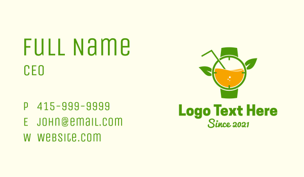 Healthy Juice Time Business Card Design Image Preview