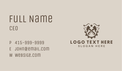 Brown Axe Lumberjack Business Card Image Preview