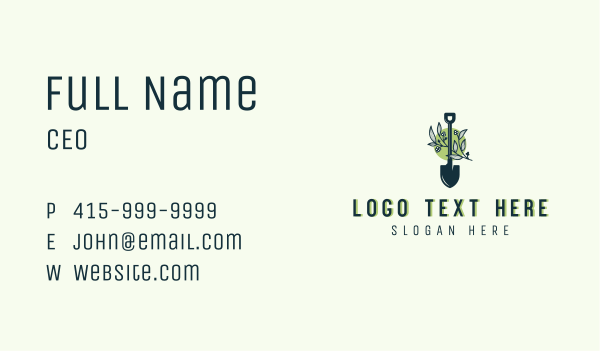 Plant Shovel Landscaping Business Card Design Image Preview