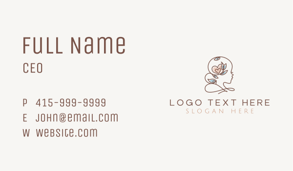 Chic Floral Woman Beauty Business Card Design Image Preview