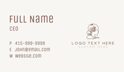 Chic Floral Woman Beauty Business Card Image Preview