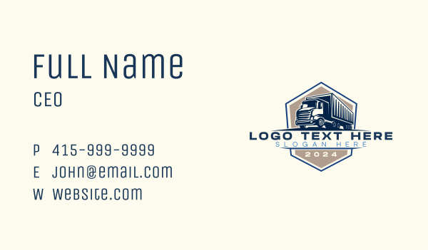 Logistics Truck Delivery Business Card Design Image Preview