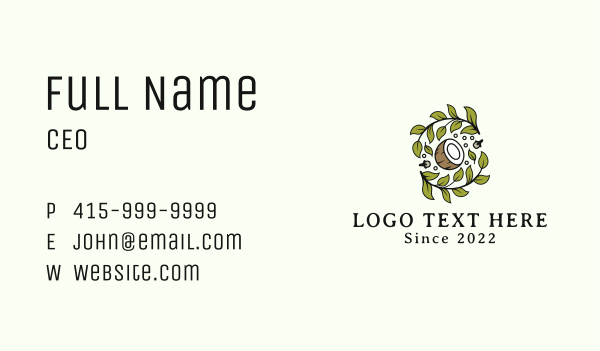 Leaf Coconut Herb  Business Card Design Image Preview