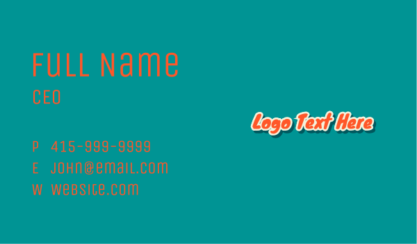 Funky Brush Street Wordmark Business Card Design Image Preview