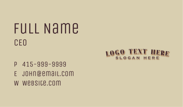 Rustic Hipster Wordmark Business Card Design Image Preview