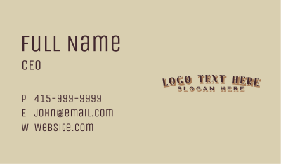 Rustic Hipster Wordmark Business Card Image Preview