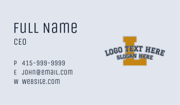 Casual Hipster Varsity Letter  Business Card Design Image Preview