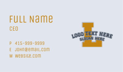 Casual Hipster Varsity Letter  Business Card