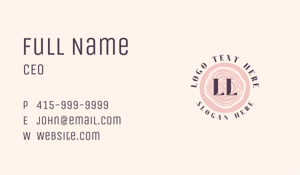 Feminine Wood Letter Business Card Design Image Preview