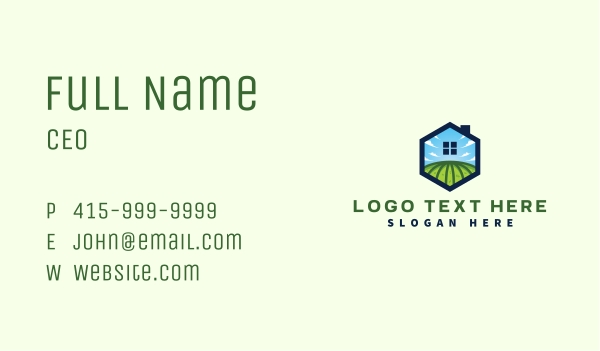 Sky House Landscaping Field Business Card Design Image Preview