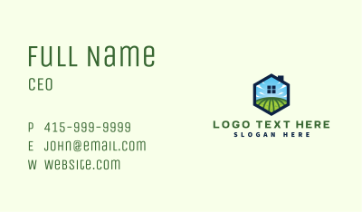Sky House Landscaping Field Business Card Image Preview