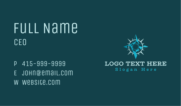 Directional Navigation Compass Business Card Design Image Preview