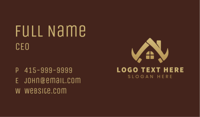 Gold Carpenter House Construction Business Card Image Preview
