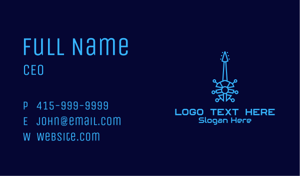 Blue Electric Guitar  Business Card Design Image Preview