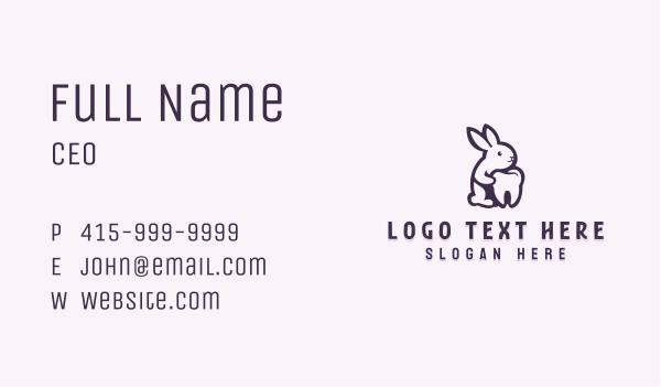 Bunny Dental Clinic Business Card Design Image Preview