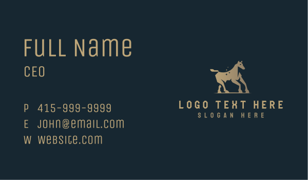 Elegant Luxury Horse Business Card Design Image Preview