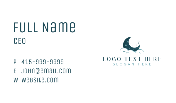 Crescent Cloud Moon Business Card Design Image Preview