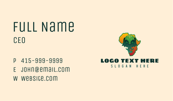 Elephant Head African Map Business Card Design Image Preview