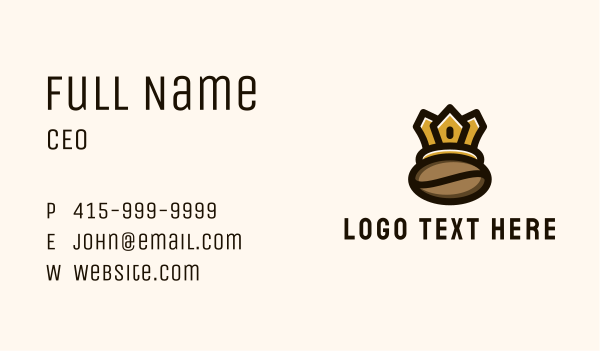 Coffee Bean Crown Business Card Design Image Preview