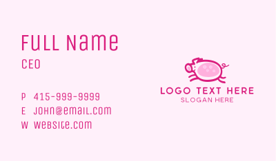 Pink Flying Pig Business Card Image Preview