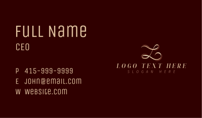 Script Ribbon Letter L Business Card Image Preview