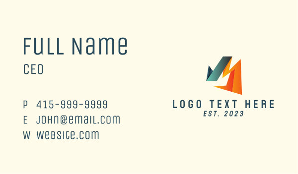 Colorful Company Letter M Business Card Design Image Preview