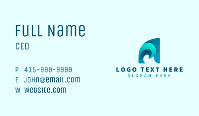 Water Wave Letter A Business Card Image Preview