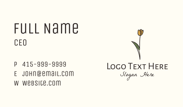 Yellow Flower Business Card Design Image Preview