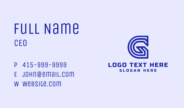 Gradient Tech Letter G Business Card Design Image Preview