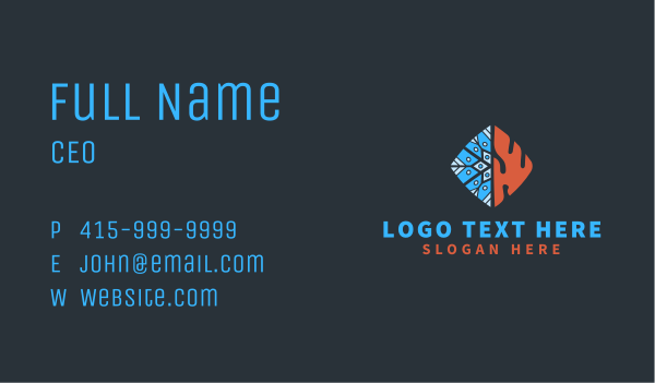 Ice Fire Thermal Business Card Design Image Preview