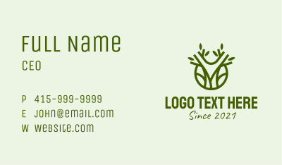 Minimalist Green Tree  Business Card Image Preview