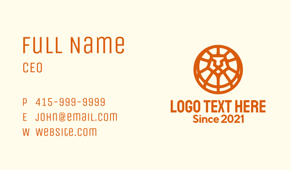 Orange Lion Badge Business Card Design Image Preview