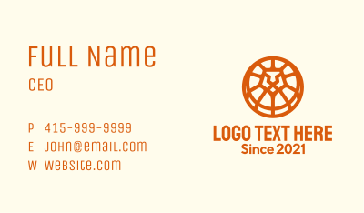 Orange Lion Badge Business Card