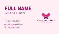 Pink Minimalist Butterfly Business Card Preview