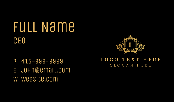 Elegant Luxury Crest Business Card Design Image Preview