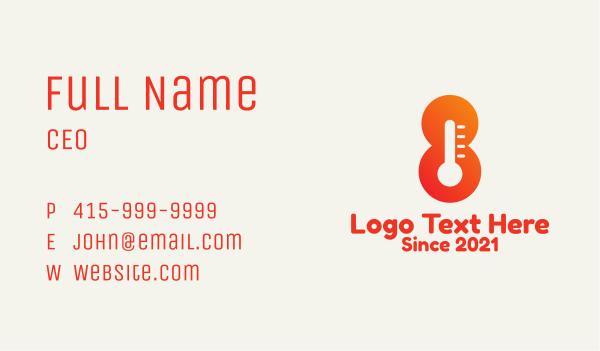 Thermometer Number 8 Business Card Design Image Preview