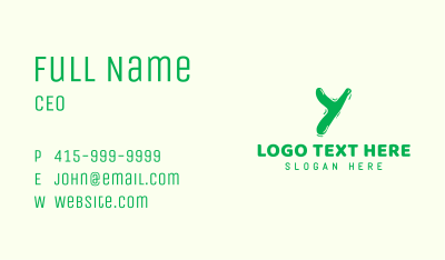 Liquid Soda Letter Y Business Card Image Preview