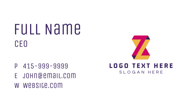 Tech Creative Letter Z Business Card Design Image Preview