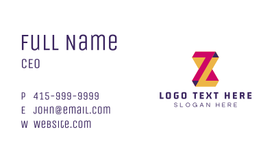Tech Creative Letter Z Business Card Image Preview