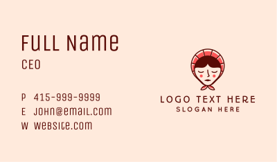 Matryoshka Woman Face Business Card Image Preview