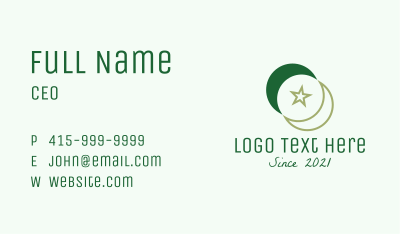 Islamic Moon Star  Business Card