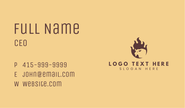 Flame Buffalo Barbeque Business Card Design Image Preview