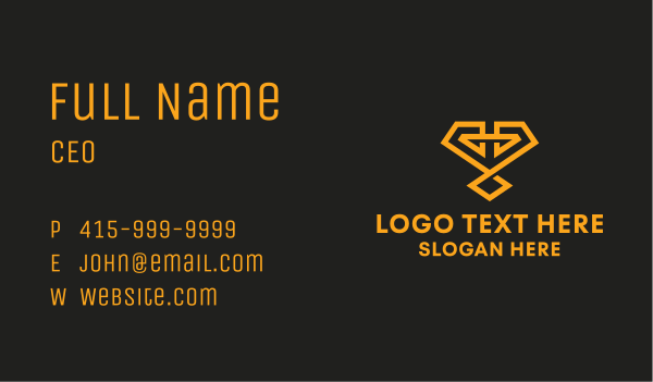 Golden Diamond Jewelry  Business Card Design Image Preview