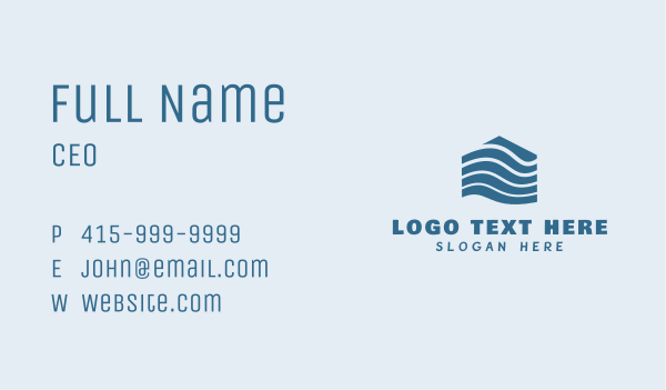 House Home Water Wave Business Card Design Image Preview