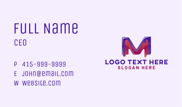 Modern Paint Letter M Business Card Design Image Preview