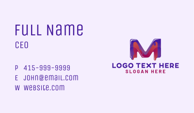 Modern Paint Letter M Business Card Image Preview