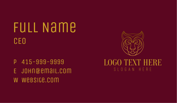Royal Tiger Feline Business Card Design Image Preview