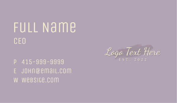 Beauty Pastel Wordmark Business Card Design Image Preview