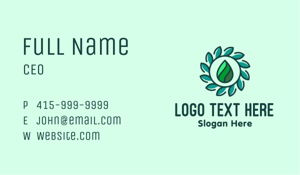 Herbal Essence Droplet Business Card Design Image Preview